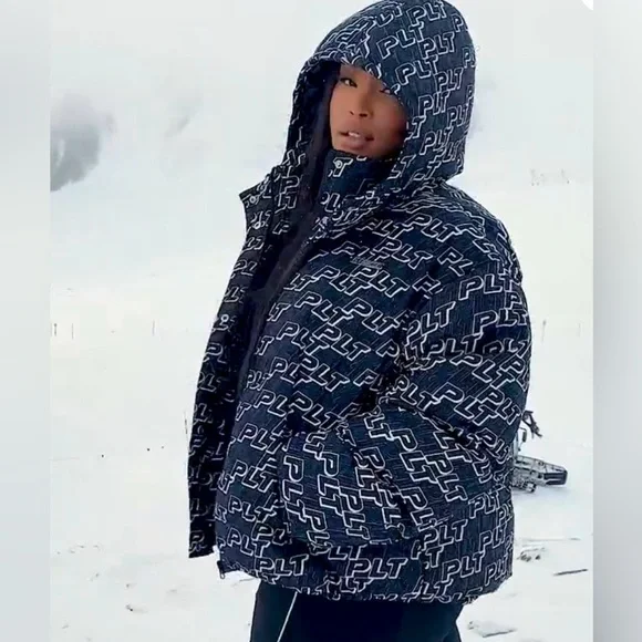 ❄️ PLT Ski Mono Printed Long Line Puffer Jacket - Picture 3 of 4